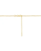 Lab-Created Ruby (1/4 ct. t.w.) & Diamond Accent Mom Pendant Necklace in 14k Yellow Gold-Plated Sterling Silver, 18" + 2" extender