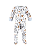 Touched by Nature Baby Boys Organic Cotton Sleep and Play Endangered Safari, 0-3 Months