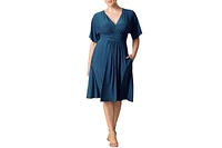 Kiyonna Plus Gia A-Line Midi Dress with Pockets