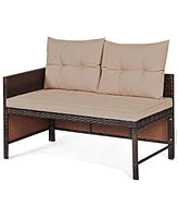3PC Patio Sofa Set Outdoor Sectional Conversation Set Rattan Wicker