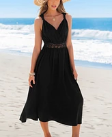 Cupshe Women's Moonlit Walk Black Maxi Beach Dress