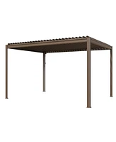 Mondawe 10x13FT Outdoor Aluminum Pergola Louvered