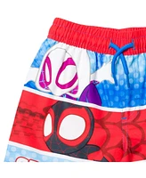 Spidey and His Amazing Friends Toddler Boys Marvel Spider-Man Avengers Upf 50+ Swim Trunks to