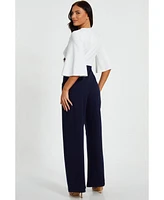 Quiz Women's Two Toned Scuba Crepe Jumpsuit