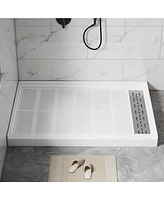 Casainc 48"W X 36"D Smc Single Threshold Shower Base Anti-Slip Shower Pan