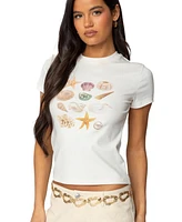 Edikted Women's Seashells Graphic T Shirt