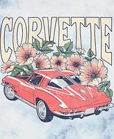 General Motors Men's Corvette Flowers Short Sleeve Bombard Wash T-Shirt
