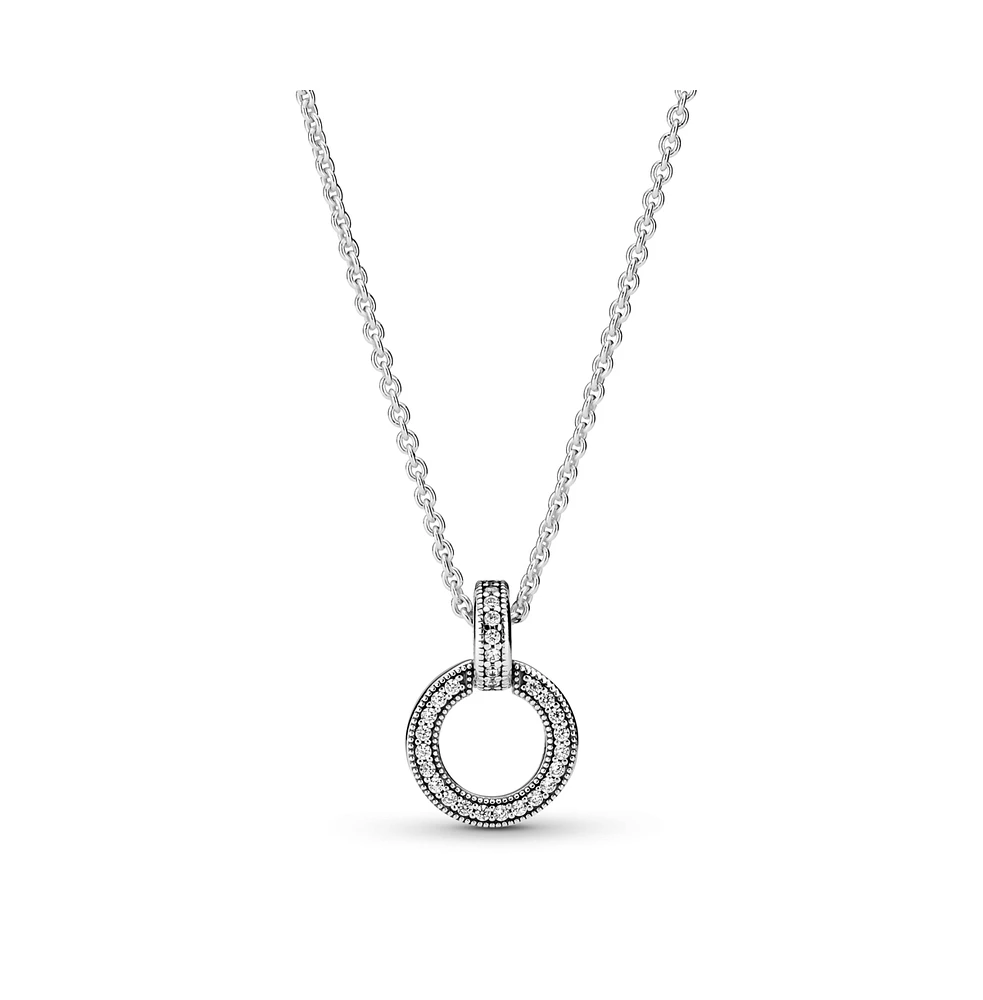 Pandora Sterling Silver Double Circle Pendant Necklace