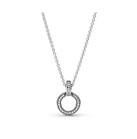 Pandora Sterling Silver Double Circle Pendant Necklace