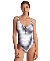Lauren Ralph Women's Laced One-Piece Swimsuit