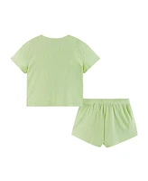 Andy & Evan Big Girls Toddler/Child Pointelle Tee Short Pj Set
