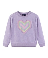 Andy & Evan Toddler Girls Toddler/Child Purple Heart Terry Sweatshirt & Shorts Set