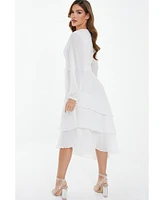 Quiz Women's Crinkle Chiffon Asymmetric Wrap Dress