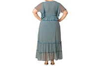 Kiyonna Plus Graceful Tiered Mesh Gown