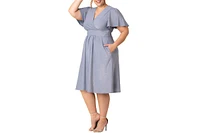 Kiyonna Plus Crystal Cove Cocktail Dress with Pockets