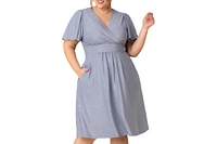 Kiyonna Plus Crystal Cove Cocktail Dress with Pockets