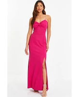 Quiz Women's Scuba Crepe Dress with Diamante Straps