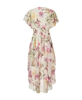 Quiz Women's Floral Chiffon Tiered Maxi Dress