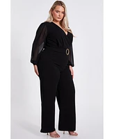 Quiz Plus Chiffon Wrap Buckle Jumpsuit