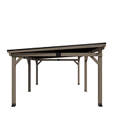 Mondawe 12 Ft. W x Ft. D Patio Wall-Mounted Solid Cedar Wood Gazebo with Galvanized Steel Roof