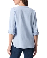 Gloria Vanderbilt Women's Sabina Woven Split-Neck Shirt