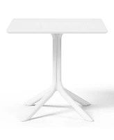 Modern 5-Piece Resin Patio Dining Table Set with Stackable Patio Dining Chairs