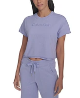 Calvin Klein Performance Women's French Terry 2-Tone Logo Crop T-Shirt