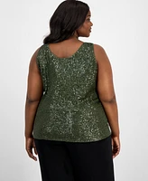 Anne Klein Plus Sequinned Sleeveless Top