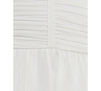 City Studios Juniors' Embellished-Strap Chiffon Fit & Flare Dress