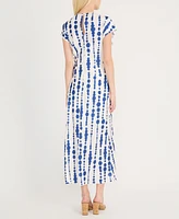 Luxely Women's Printed Twist-Front Midi Dress