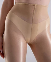 Lechery Women's Lustrous Silky Shiny 20 Denier Sheer High-Waist Pantyhose Tights
