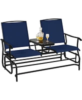 2 Person Outdoor Patio Double Glider Chair Loveseat Rocking