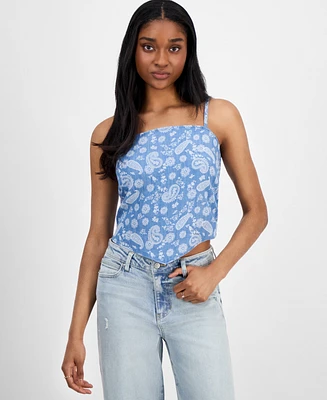 Madden Girl Juniors' Paisley Bandana Top