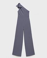 Mango Women's Asymmetrical Satin Jumpsuit