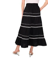 CeCe Women's Cotton Maxi Tiered Skirt