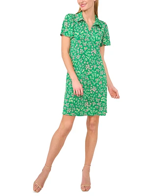 CeCe Women's Short-Sleeve Printed Knit Polo Dress