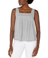 Liverpool Los Angeles Women's Sleeveless Square-Neck Knit Top