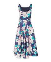 Quiz Women's Floral Scuba Foam Square Neck Maxi Skater