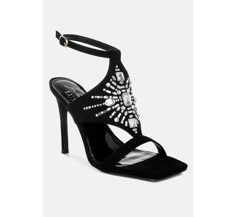 Warda Jeweled Shiny Stiletto Heels