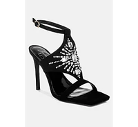 Warda Jeweled Shiny Stiletto Heels