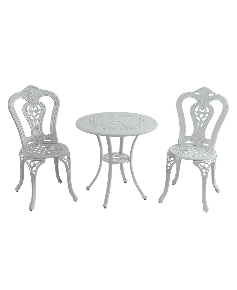 Patio Bistro Set of 3 Table and Chairs Outdoor Dining Chairs, Bronze