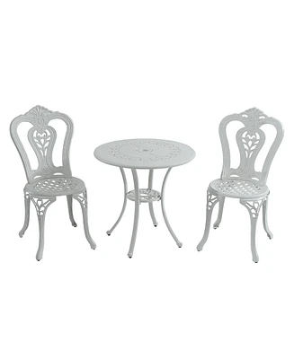 Patio Bistro Set of 3 Table and Chairs Outdoor Dining Chairs, Bronze
