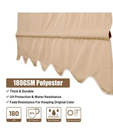 2 Pcs 15.5x4 Ft Pergola Canopy Cover Replacement w/ Valance Outdoor Garden Tan