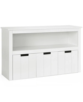 Kid Toy Storage Cabinet 3 Drawer Chest with Wheels Large Storage Cube Shelf