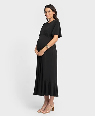 Seraphine Women's Maternity Frill Sleeve Maxi Dress