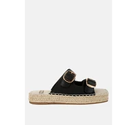Palala Genuine Soft Leather Square Toe Espadrilles