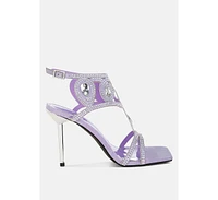 Fialka Diamante & Rhinestones Stiletto Sandals