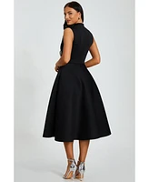 Quiz Women's Scuba Foam High Neck Midi Dress