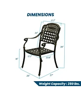 Mondawe Outdoor Cast Aluminum Dining Armchair