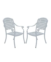 Mondawe Outdoor Cast Aluminum Dining Armchair